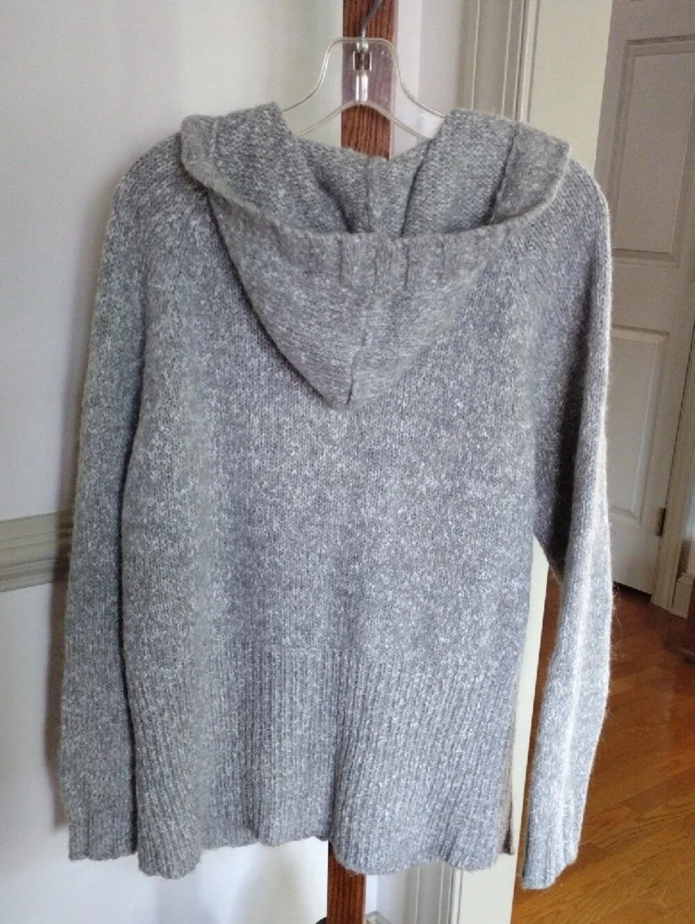 Hasting & Smith Hooded Knit Button-Front Cardigan - Gray